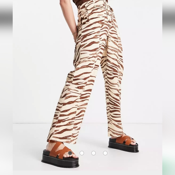 Anthropology keepers garcia  brown zebra print high waist wide leg pants… - Picture 12 of 12